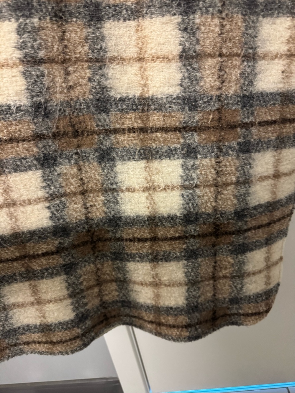 Isabel Marant Plaid Wool-Blend Overshirt Coat in Cream, Brown & Gray - Picture 4 of 10